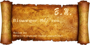 Biswanger Mózes névjegykártya